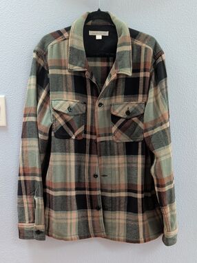 Outerknown Blanket Shirt Plaid Shacket Jacket in Field & Stream